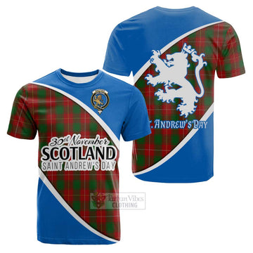 Tartan Vibes Clothing MacPhee (McPhee) Family Crest Tartan Cotton T-shirt Celebrate Saint Andrew's Day in Style