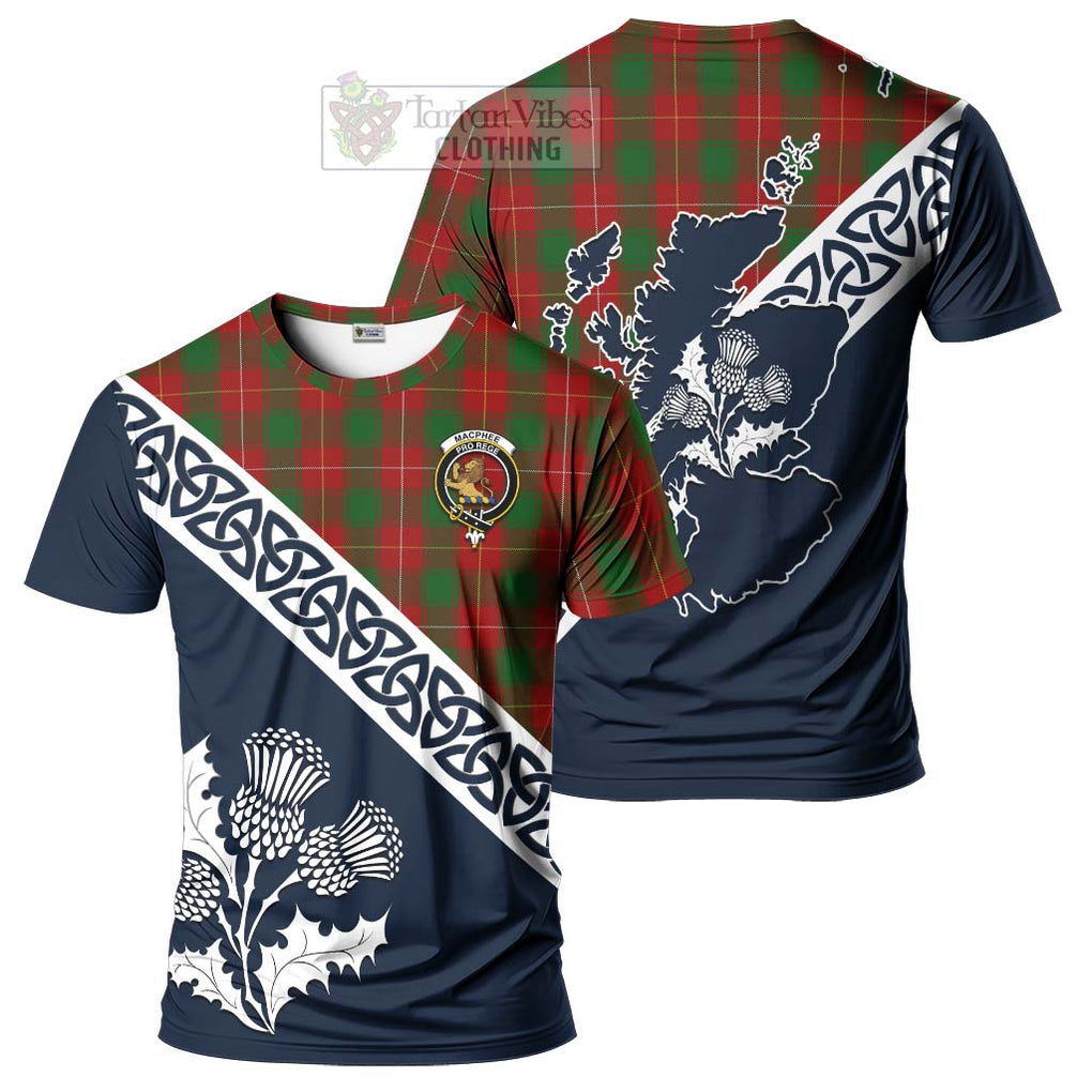 MacPhee (McPhee) Tartan T-Shirt Featuring Thistle and Scotland Map Kid's Shirt - Tartanvibesclothing Store