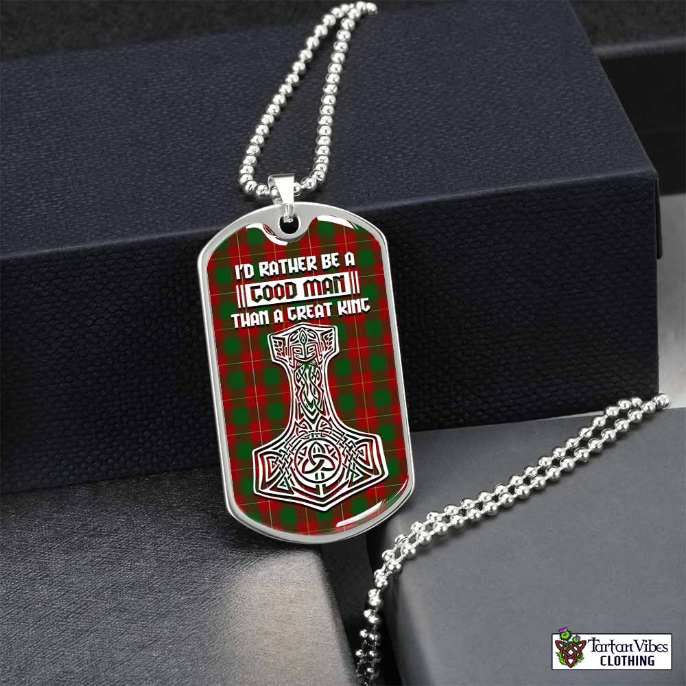 MacPhee (McPhee) Tartan Dog Tag Necklace Viking Mjolnir Style Silver No - Tartan Vibes Clothing