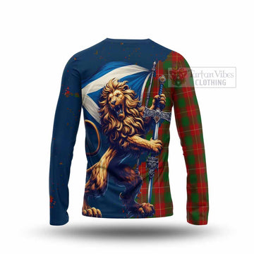 MacPhee (McPhee) Tartan Family Crest Long Sleeve T-Shirt with Scottish Majestic Lion - Tartan Vibes Clothing