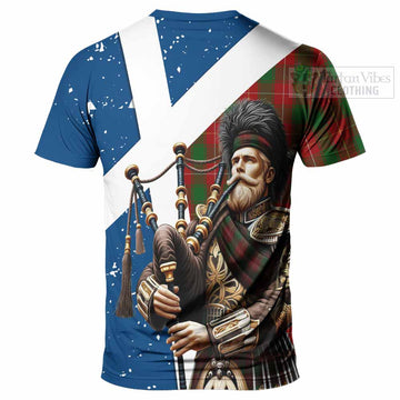 MacPhee (McPhee) Tartan T-Shirt with Family Crest Scottish Bagpiper Vibes - Tartan Vibes Clothing