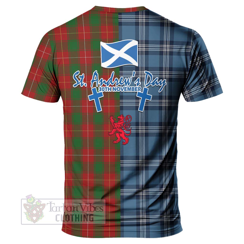 MacPhee (McPhee) Tartan T-Shirt Happy St. Andrew's Day Half Tartan Style - Tartan Vibes Clothing