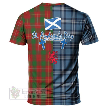 MacPhee (McPhee) Tartan T-Shirt Happy St. Andrew's Day Half Tartan Style - Tartan Vibes Clothing