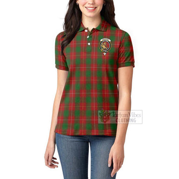MacPhee (McPhee) Tartan Women's Polo Shirt with Family Crest and Bearded Skull Holding Bottles of Whiskey - Tartan Vibes Clothing