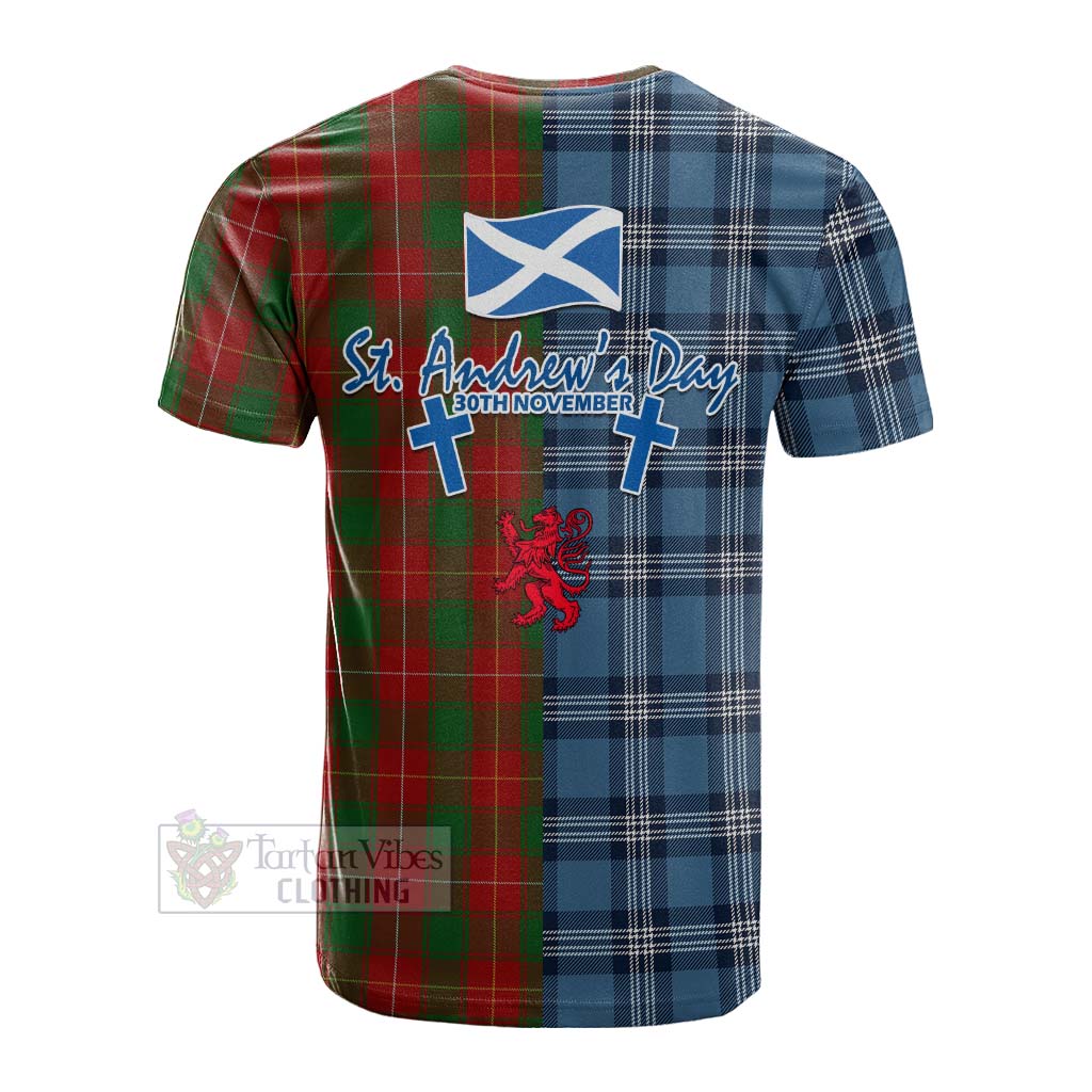 MacPhee (McPhee) Tartan Cotton T-shirt Happy St. Andrew's Day Half Tartan Style - Tartan Vibes Clothing