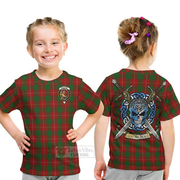 MacPhee (McPhee) Tartan Kid T-Shirt with Family Crest Celtic Skull Style - Tartan Vibes Clothing