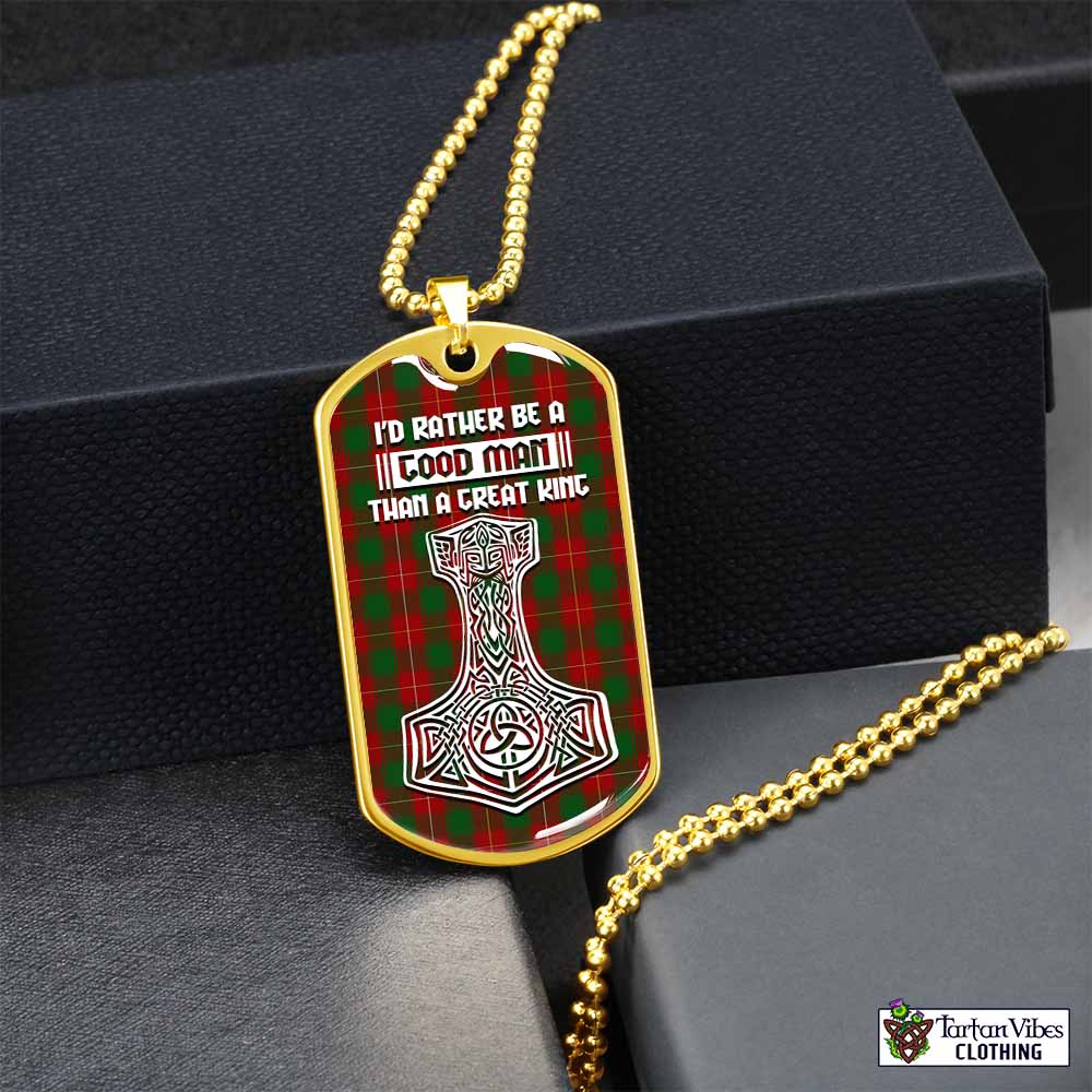 MacPhee (McPhee) Tartan Dog Tag Necklace Viking Mjolnir Style Gold No - Tartan Vibes Clothing