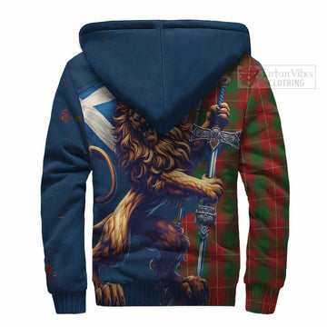 MacPhee (McPhee) Tartan Family Crest Sherpa Hoodie with Scottish Majestic Lion - Tartan Vibes Clothing