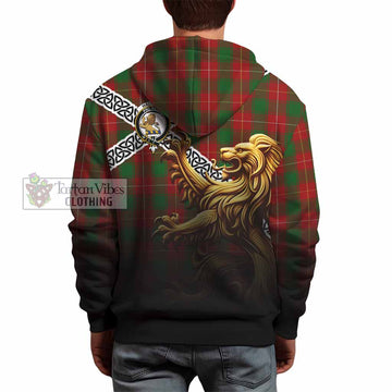 Tartan Vibes Clothing MacPhee (McPhee) Crest Tartan Hoodie with Golden Lion Emblem Celtic Style