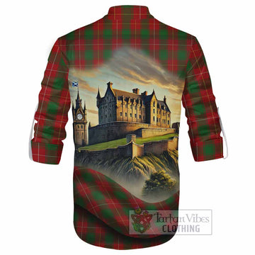 MacPhee (McPhee) Tartan Family Crest Ghillie Kilt Shirt with Scottish Ancient Castle Style - Tartan Vibes Clothing
