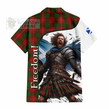 Tartan Vibes Clothing MacPhee (McPhee) Crest Tartan Short Sleeve Button Shirt Inspired by the Freedom of Scottish Warrior