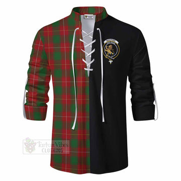 MacPhee (McPhee) Tartan Ghillie Kilt Shirt with Family Crest and Half Of Me Style - Tartan Vibes Clothing