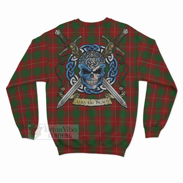 MacPhee (McPhee) Tartan Sweatshirt with Family Crest Celtic Skull Style - Tartan Vibes Clothing