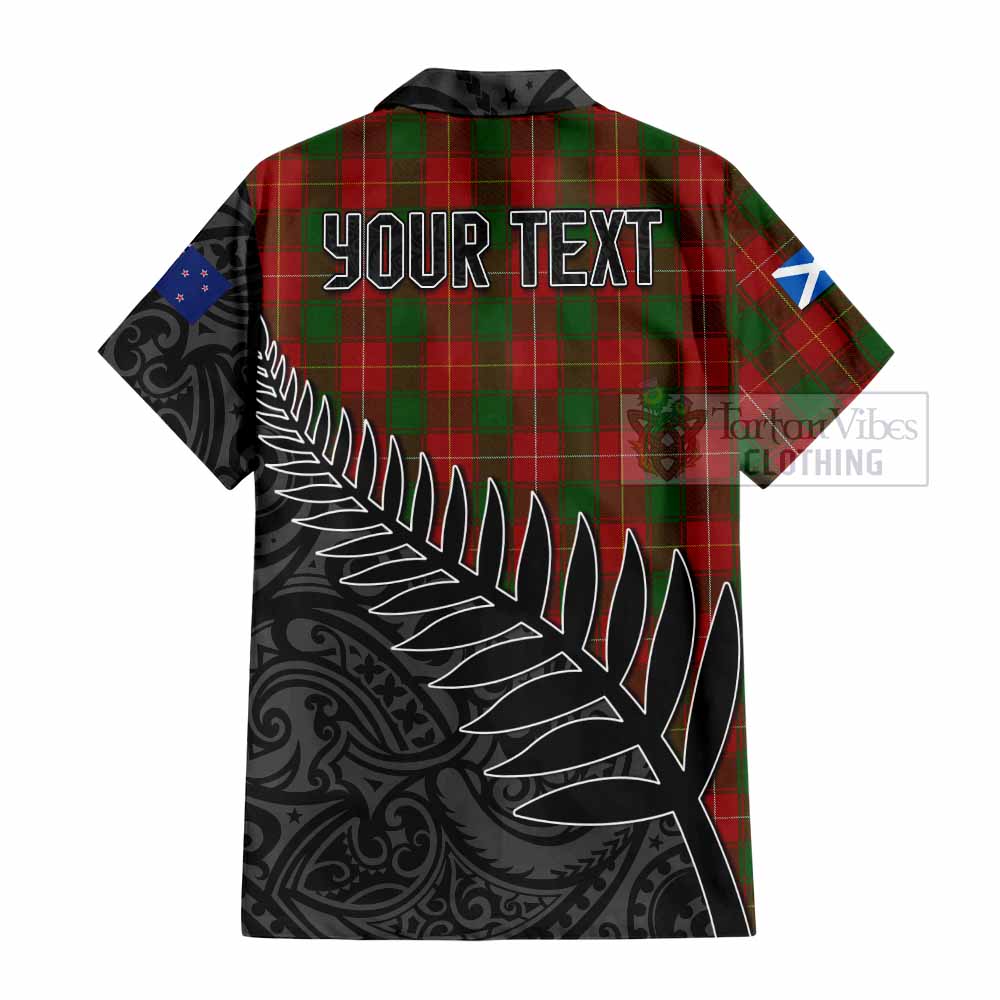 MacPhee (McPhee) Crest Tartan Hawaiian Shirt with New Zealand Silver Fern Half Style - Tartan Vibes Clothing