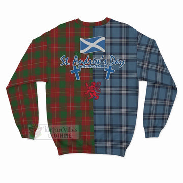 MacPhee (McPhee) Tartan Sweatshirt Happy St. Andrew's Day Half Tartan Style - Tartan Vibes Clothing
