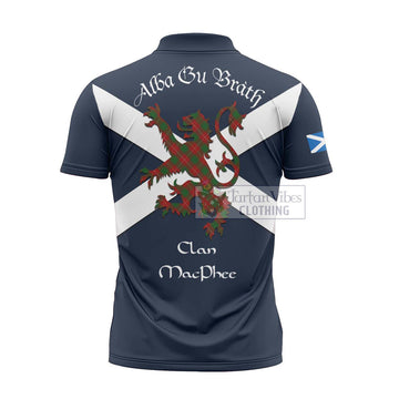 MacPhee (McPhee) Tartan Lion Rampant Zipper Polo Shirt Proudly Display Your Heritage with Alba Gu Brath and Clan Name - Tartan Vibes Clothing