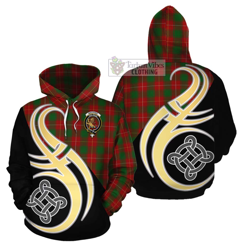 MacPhee (McPhee) Tartan Cotton Hoodie with Family Crest and Celtic Symbol Style Zip Hoodie - Tartan Vibes Clothing