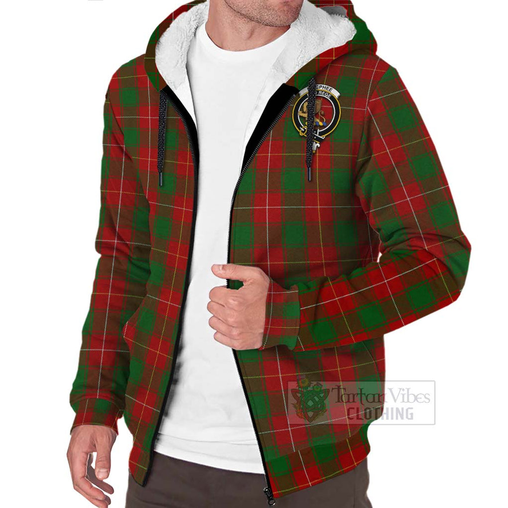 MacPhee (McPhee) Tartan Sherpa Hoodie with Family Crest Celtic Skull Style Unisex - Tartan Vibes Clothing