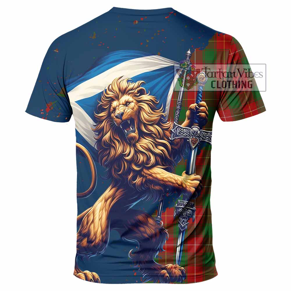 MacPhee (McPhee) Tartan Family Crest T-Shirt with Scottish Majestic Lion - Tartan Vibes Clothing