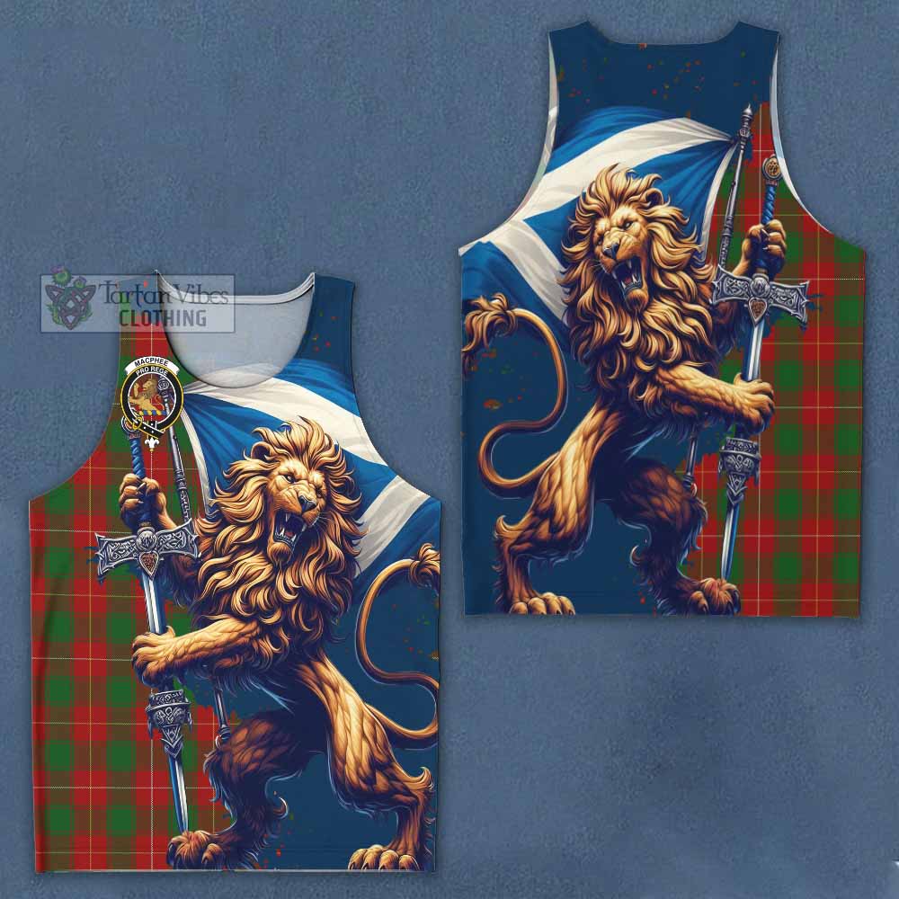 MacPhee (McPhee) Tartan Family Crest Men's Tank Top with Scottish Majestic Lion - Tartan Vibes Clothing