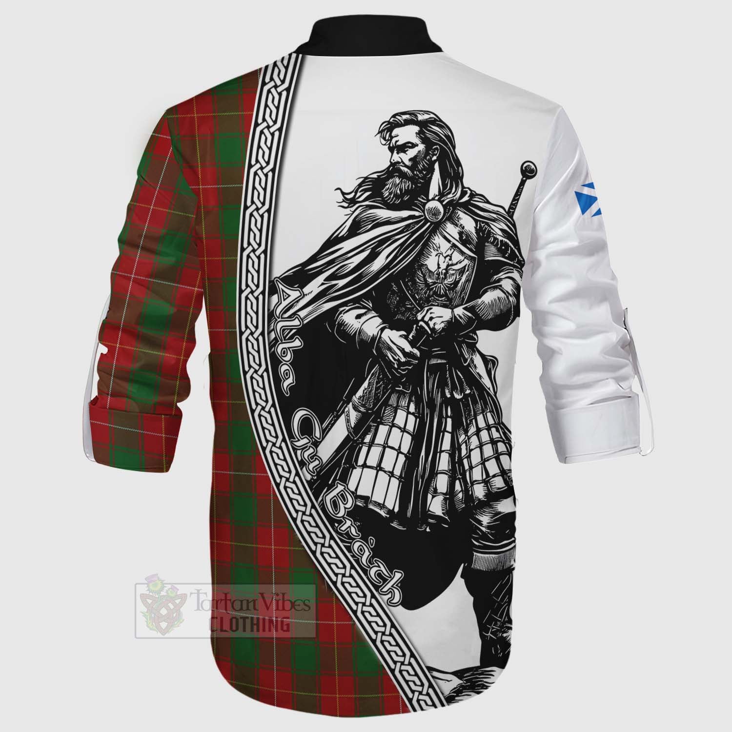 MacPhee (McPhee) Tartan Clan Crest Ghillie Kilt Shirt with Highlander Warrior Celtic Style - Tartan Vibes Clothing