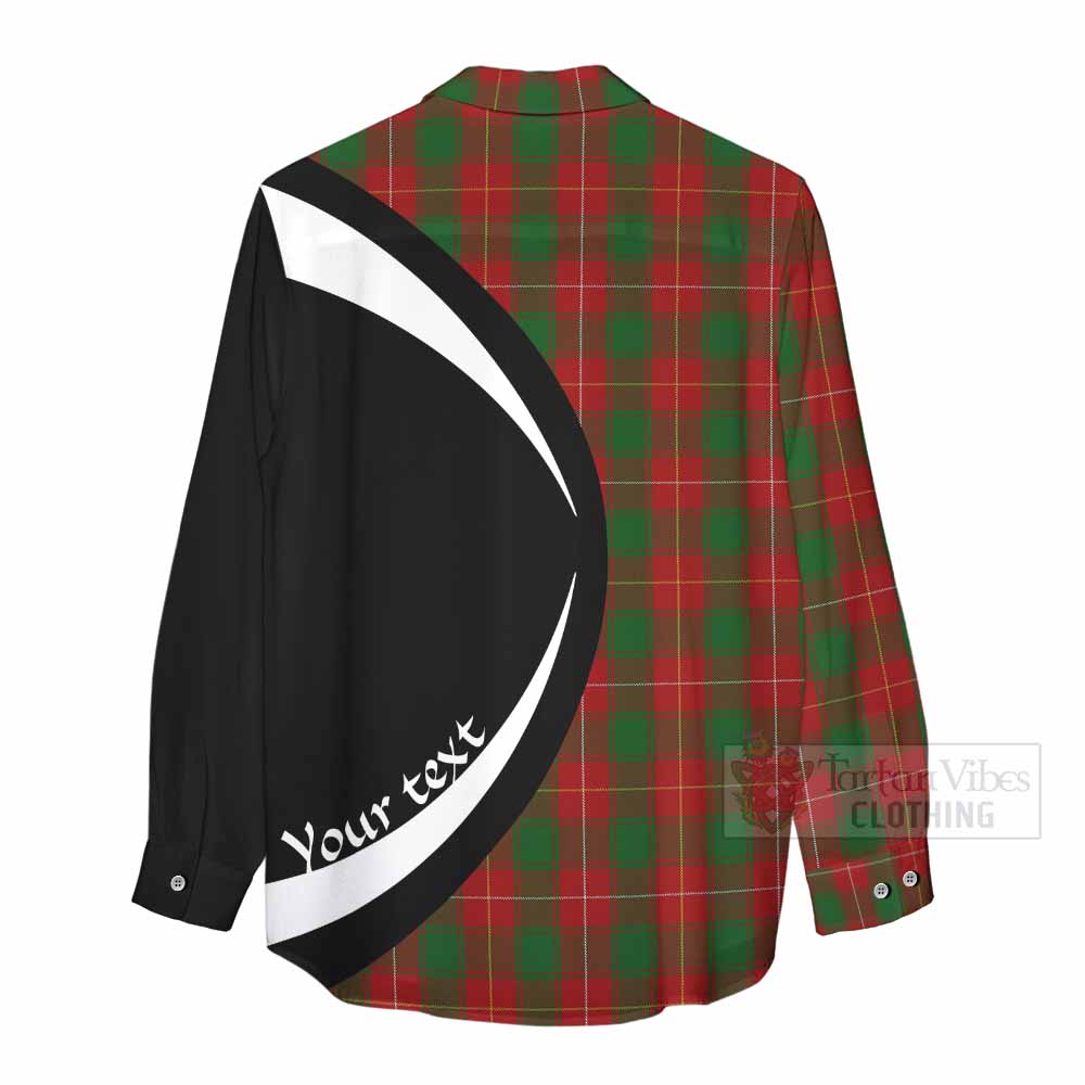 MacPhee (McPhee) Tartan Women's Casual Shirt with Family Crest Circle Style - Tartan Vibes Clothing