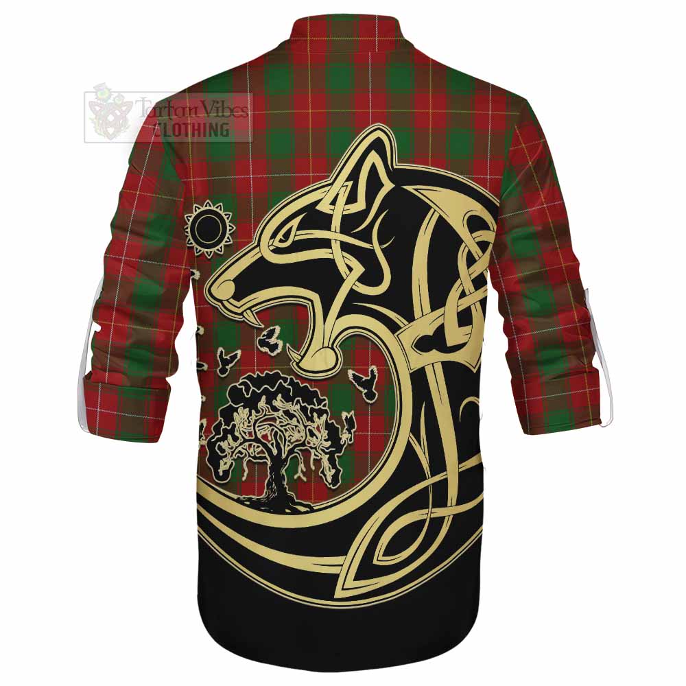 MacPhee (McPhee) Tartan Ghillie Kilt Shirt with Family Crest Celtic Wolf Style - Tartan Vibes Clothing