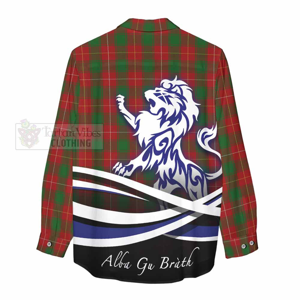 MacPhee (McPhee) Tartan Women's Casual Shirt with Alba Gu Brath Regal Lion Emblem - Tartan Vibes Clothing