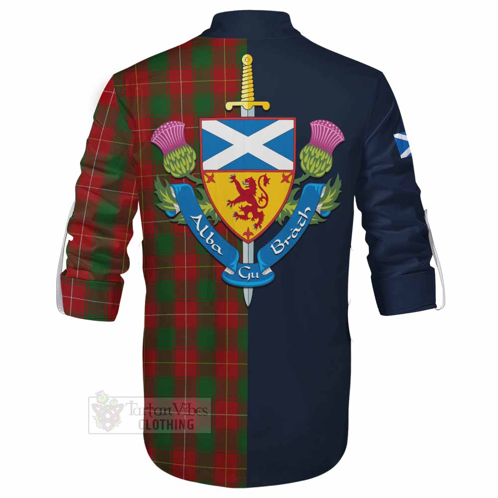 MacPhee (McPhee) Tartan Ghillie Kilt Shirt Alba with Scottish Lion Royal Arm Half Style - Tartan Vibes Clothing