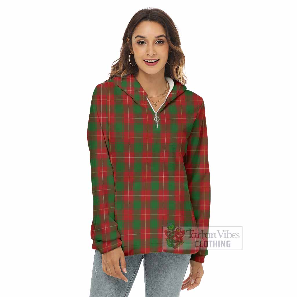 MacPhee (McPhee) Tartan Women's Borg Fleece Hoodie with Half Zip - Tartan Vibes Clothing