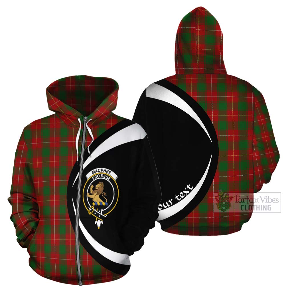 MacPhee (McPhee) Tartan Cotton Hoodie with Family Crest Circle Style - Tartan Vibes Clothing