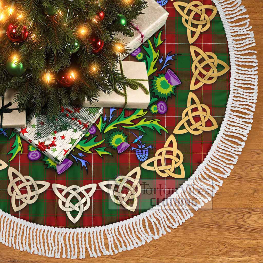 Tartan Vibes Clothing MacPhee (McPhee) Tartan Christmas Tree Skirt with Thistle Celtic Knot Style