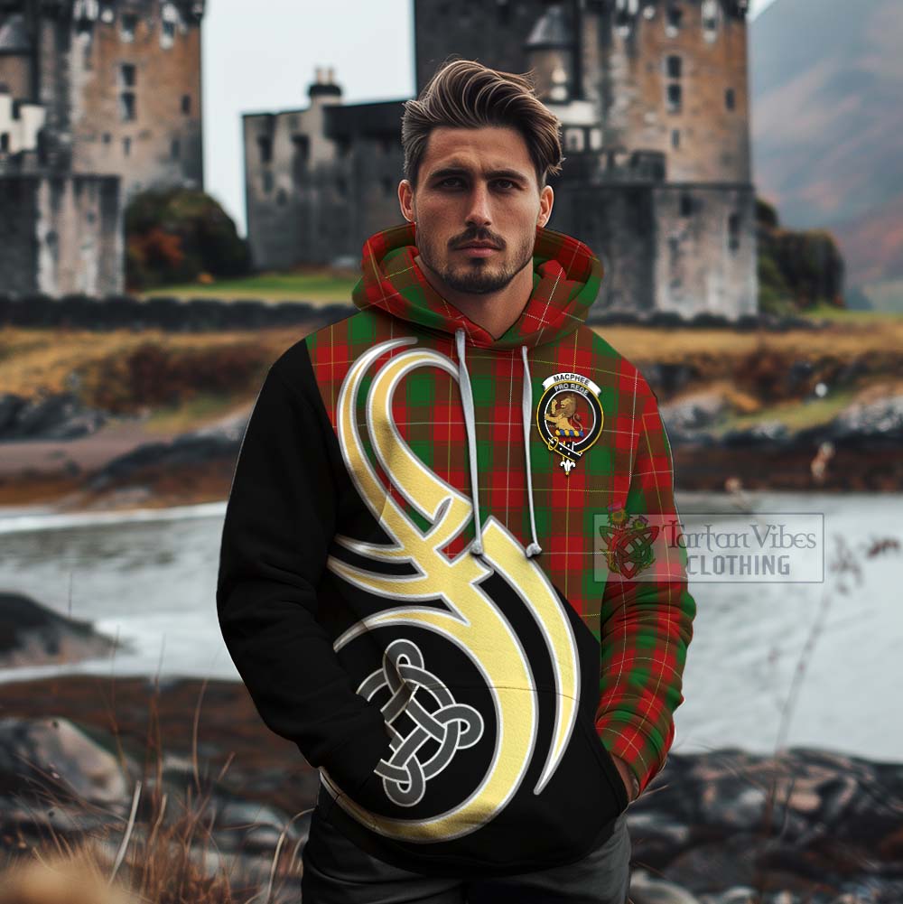 MacPhee (McPhee) Tartan Cotton Hoodie with Family Crest and Celtic Symbol Style - Tartan Vibes Clothing