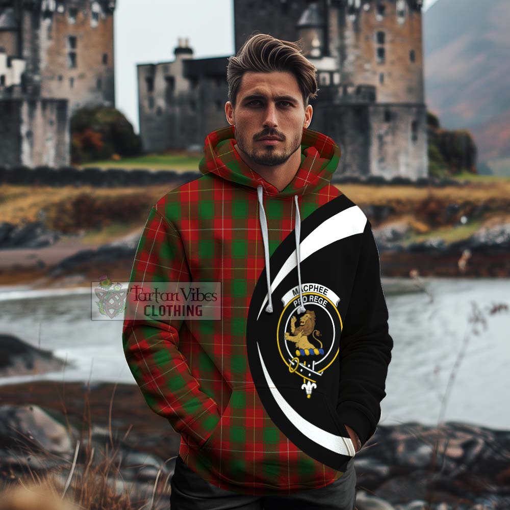MacPhee (McPhee) Tartan Cotton Hoodie with Family Crest Circle Style - Tartan Vibes Clothing