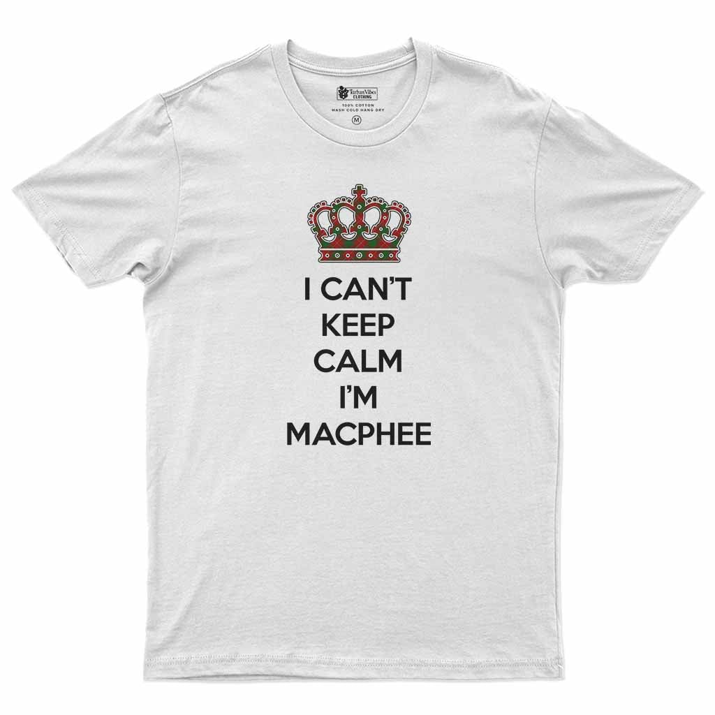 MacPhee (McPhee) Can't Keep Calm Men's T-Shirt White - Tartan Vibes Clothing