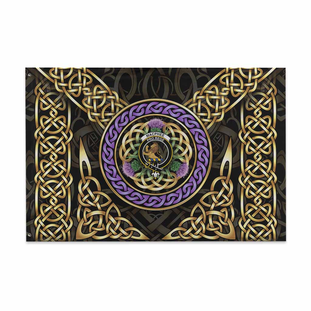 MacPhee (McPhee) Clan Crest House Flag Celtic Scottish Thistle 48*72 inch (120*180 cm) - Tartan Vibes Clothing