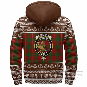 MacPhee (McPhee) Clan Tartan Christmas Fleece Hoodie with Family Crest - Tartan Vibes Clothing