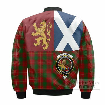 MacPhee (McPhee) Crest Tartan Bomber Jacket with Lion Rampant Saltire Style