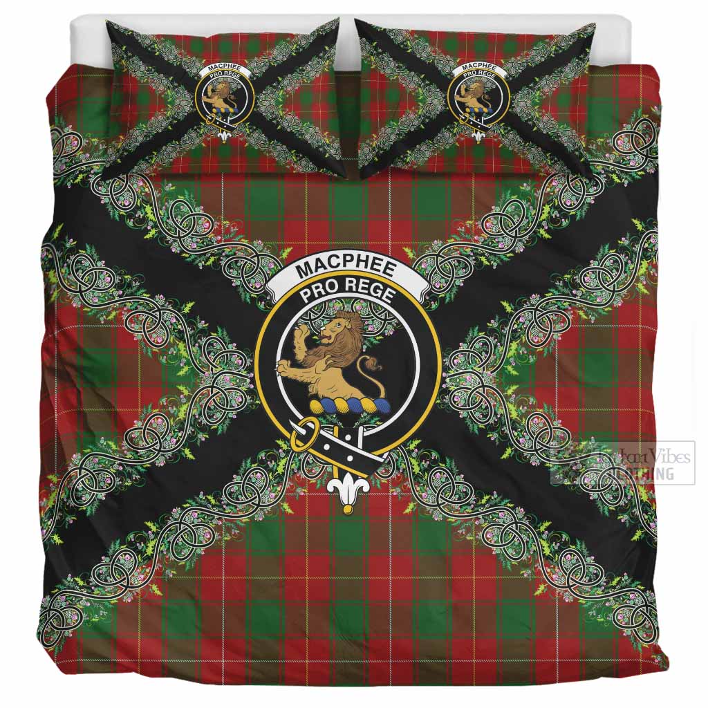 MacPhee (McPhee) Scottish Tartan Crest Bedding Set Thistle Celtic Knotwork Heritage Art UK Bedding Set UK Super King 104*94 inch - Tartan Vibes Clothing