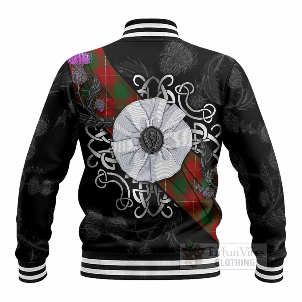 MacPhee (McPhee) Tartan Baseball Jacket Jacobite White Rose - Tartan Vibes Clothing