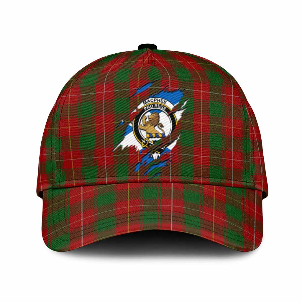 MacPhee (McPhee) Tartan Classic Cap with Family Crest In Me Style