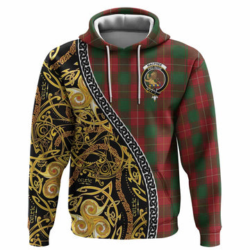 MacPhee (McPhee) Tartan Crest Hoodie Celtic Knot and Triple Trickle Spiral Symbols