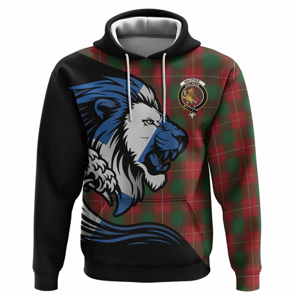 MacPhee (McPhee) Tartan Crest Hoodie Scottish Golden Lions Wave Flow