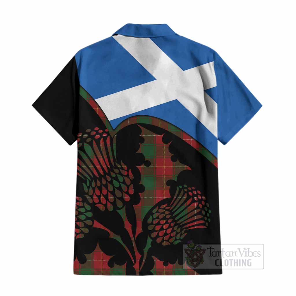 MacPhee (McPhee) Tartan Family Crest Cotton Hawaiian Shirt Scotland Thistle Floral Flag Style