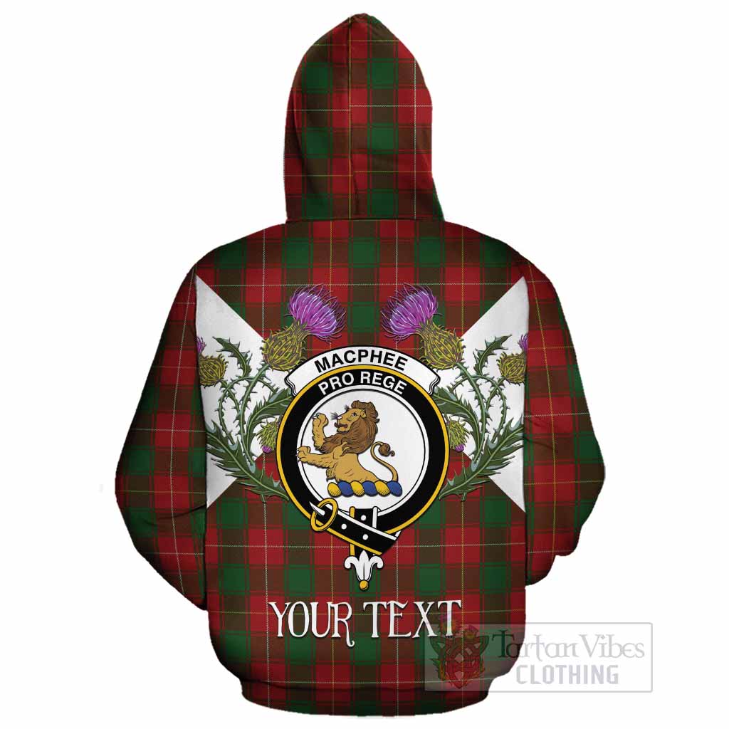 MacPhee (McPhee) Tartan Family Crest Cotton Hoodie Scottish Burns Night Thistle Floral