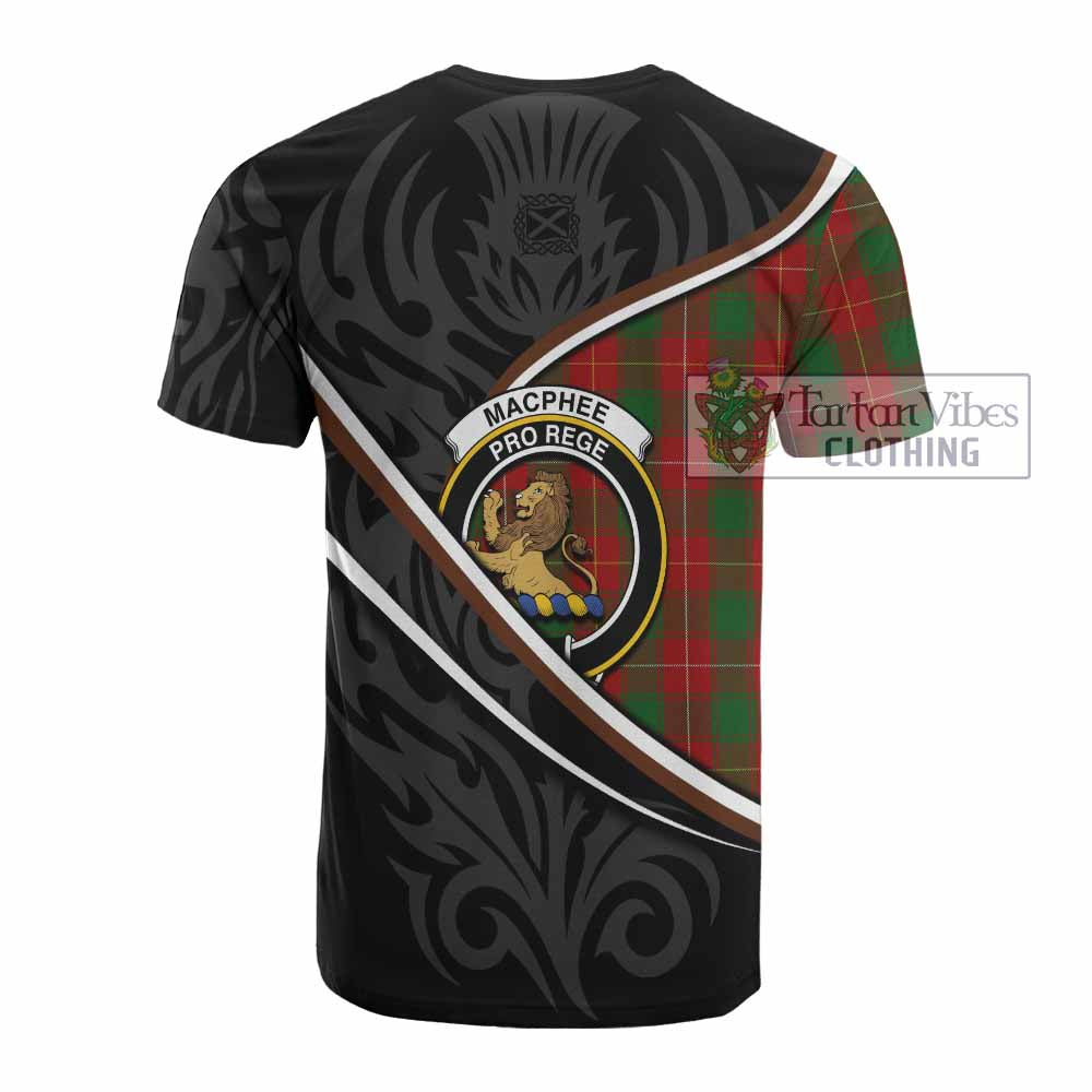 MacPhee (McPhee) Tartan Family Crest Cotton T-shirt Celtic Scottish Thistle Floral - Tartan Vibes Clothing