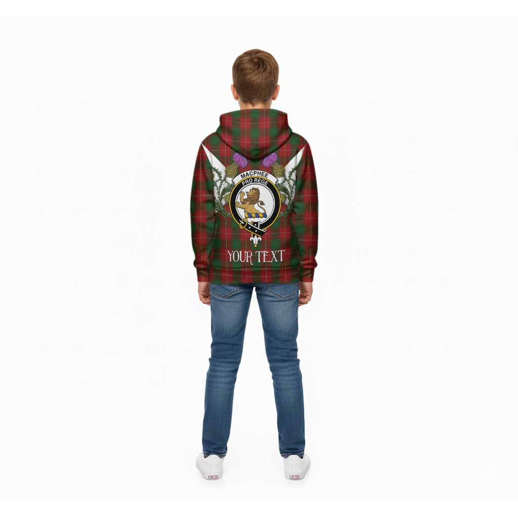 MacPhee (McPhee) Tartan Family Crest Kid Hoodie Scottish Burns Night Thistle Floral