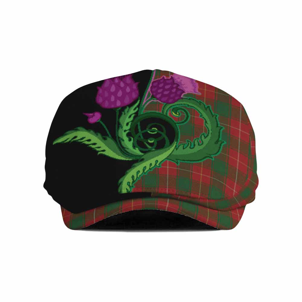 MacPhee (McPhee) Tartan Flat Cap, Jeff Cap Traditional Scottish Thistle
