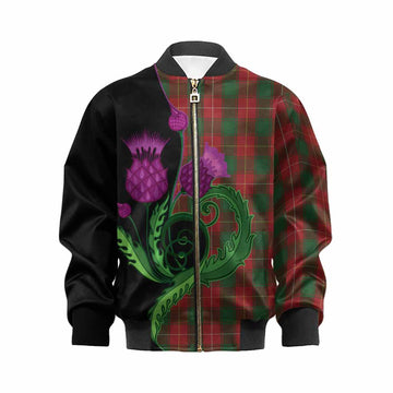 MacPhee (McPhee) Tartan Kid Bomber Jacket Traditional Scottish Thistle