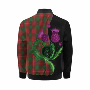 MacPhee (McPhee) Tartan Kid Bomber Jacket Traditional Scottish Thistle